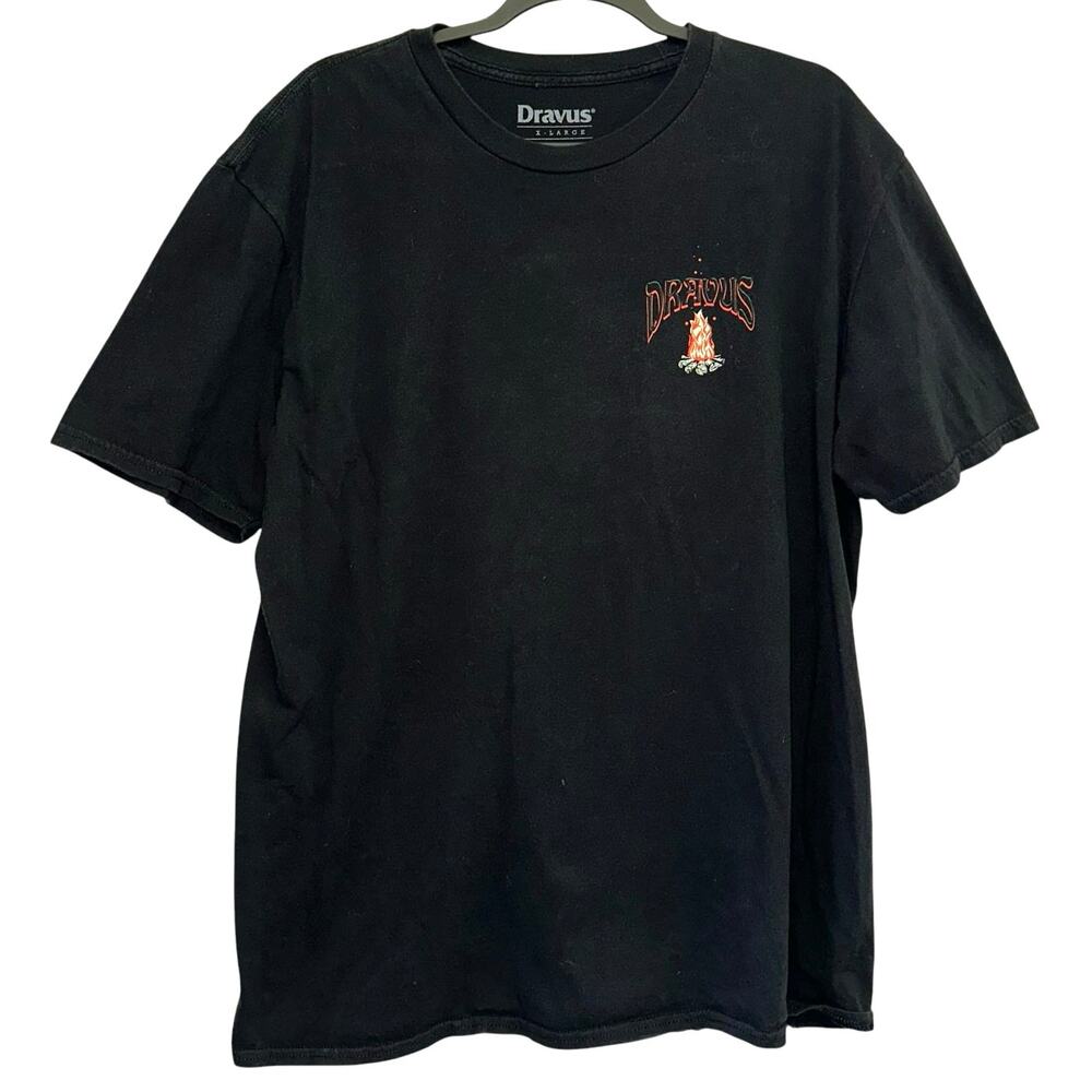 Mushroom Graphic T Shirt Dravus XL Black Trippy Camping Streetwear